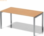 Bisley Schreibtisch Cito BxTxH 160x80x65-85cm buche Gestell silber