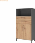 mcbuero.de Kombischrank FlexWall 4OH Sockel graphit/asteiche