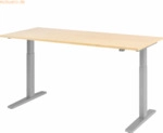 mcbuero.de Sitz-Steh-Schreibtisch elektrisch 180x80cm Ahorn/Silber