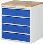 Rau Schubladenschrank 770x650x825mm B-Top-25mm 4xSchublade-TA lichtgra