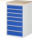 Rau Schubladenschrank 580x650x1035mm B-Top-25mm 7xSchublade-TA lichtgr