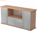 mcbuero.de Sideboard SB 2OH 2 Sch&uuml;be BxTxH 166,1x44,8x84cm Griff RE Nu