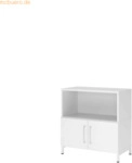 mcbuero.de Regal FlexWall T&uuml;ren 2OH Sockel wei&szlig;/wei&szlig;