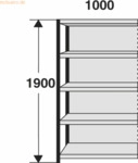 Kerkmann Regalfeld Stora 100 HxBxT 190x100x50cm 5 B&ouml;den mit R&uuml;ckwand s