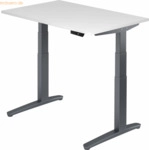 mcbuero.de Sitz-Steh-Schreibtisch elektrisch 120x80cm Wei&szlig;/Graphit