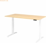 mcbuero.de Schreibtisch el 160x80cm wei&szlig;/ahorn
