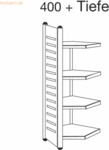 Kerkmann Design-Regal M2 Eckfeld BXHxT 400x1800x500mm 4 B&ouml;den alusilbe