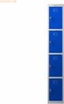 Phoenix Schlie&szlig;fach-Spind PL1430GBK 4 T&uuml;ren grau/blau Schl&uuml;sselschloss