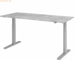 mcbuero.de Sitz-Steh-Schreibtisch elektrisch 180x80cm Beton/Silber