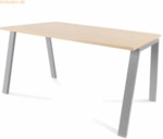Rocada Schreibtisch Blanca BxTxH 140x80x73cm Gestell grau Platte Melam