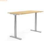 Soennecken Schreibtisch 1800x605-1255x800mm Platte Buche Gestell silbe