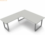 Kerkmann Schreibtisch Form5 200 B&uuml;gel-Gestell 200x100x68-82 / Anbau 12
