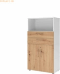 mcbuero.de Kombischrank FlexWall 4OH wei&szlig;/asteiche