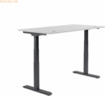 Soennecken Schreibtisch 1800x605-1255x800mm Platte lichtgrau Gestell s