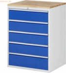 Rau Schubladenschrank 770x650x1035mm B-Top-25mm 5xSchublade-TA lichtgr