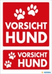 10 x HERMA Hinweisetikett Vario wetterfest Vorsicht Hund 2St 1Pack