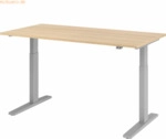 mcbuero.de Sitz-Steh-Schreibtisch elektrisch 160x80cm Eiche/Silber