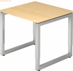 mcbuero.de Schreibtisch O-Fu&szlig; eckig 80x80cm Ahorn/Silber
