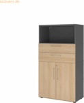 mcbuero.de Kombischrank FlexWall 4OH graphit/eiche
