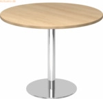 mcbuero.de Besprechungstisch 100cm Eiche/Chrom