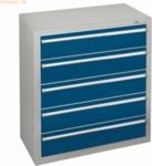 Schulte Schubladenblock 36285 110cm 5 Sch&uuml;be lichtgrau/blau