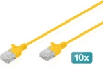 Assmann DIGITUS CAT 6 U-UTP Slim Patchkabel, 5 m, Gelb, 10 St&uuml;ck