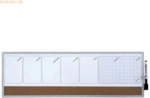 6 x Nobo Wochenplaner Aluminium/Stahl/Kork magnetisch 585x190mm grau