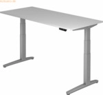 mcbuero.de Sitz-Steh-Schreibtisch elektrisch 180x80cm Grau/silber