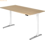 mcbuero.de Sitz-Steh-Schreibtisch elektrisch 200x100cm Eiche/Wei&szlig;-alu
