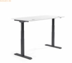 Soennecken Schreibtisch 2000x605-1255x800mm Platte wei&szlig; Gestell schwar
