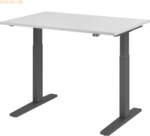 mcbuero.de Sitz-Steh-Schreibtisch elektrisch 120x80cm Grau/Graphit