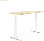 Soennecken Schreibtisch 1600x605-1255x800mm Platte Ahorn Gestell wei&szlig;