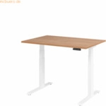 mcbuero.de Schreibtisch el 120x80cm wei&szlig;/nussbaum