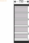 Kerkmann B&uuml;ro-Regal Progress 2000 Regalfeld HxBxT 2250x750x500mm 6 B&ouml;d