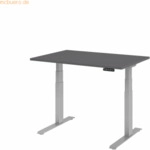 mcbuero.de Schreibtisch el 120x80cm silber/grauaphit