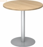 mcbuero.de Besprechungstisch 80cm Eiche/silber