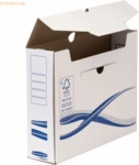 Bankers Box Archivschachtel Basic 80mm 70x250x325mm wei&szlig;/blau VE=10 St