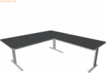 Kerkmann Schreibtisch Unic BxTxH200x100x75cm Anbautisch 120x80cm anthr