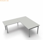Kerkmann Schreibtisch Form5 200 200x100x68-82cm / Anbau 120x80cm licht