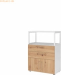 mcbuero.de Kombischrank FlexWall 3OH 1offen wei&szlig;/asteiche