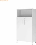 mcbuero.de Regal FlexWall T&uuml;ren 4OH Sockel wei&szlig;/wei&szlig;