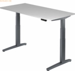 mcbuero.de Sitz-Steh-Schreibtisch elektrisch 160x80cm Grau/Graphit