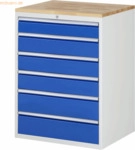Rau Schubladenschrank 770x650x1035mm B-Top-25mm 6xSchublade-TA lichtgr