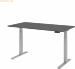 mcbuero.de Schreibtisch el 160x80cm silber/grauaphit
