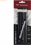 6 x Tombow Bleistift-Set Mono 6 Bleistifte + 1 Radierstift