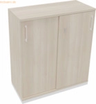 Soennecken Schiebet&uuml;renschrank 3OH B1000xT442xH1133mm wei&szlig;/Akazie hell