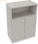 Soennecken Kombischrank 2OH T&uuml;r 1OH Regal B800xT442xH1133mm wei&szlig;/Licht