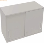 Soennecken Aufsatz Schiebet&uuml;renschrank 2OH B1000xT442xH736mm Lichtgrau