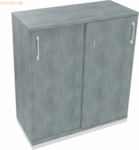 Soennecken Schiebet&uuml;renschrank 3OH B1000xT442xH1133mm wei&szlig;/Beton hell
