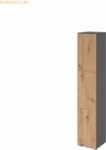 mcbuero.de Schliessfachschrank 6OH 3xDS graphit/eiche